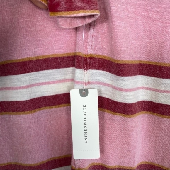 Anthropologie Pilcro Ruffled Open-Back Slouchy Oversized Shoulder Top Striped - Picture 15 of 16